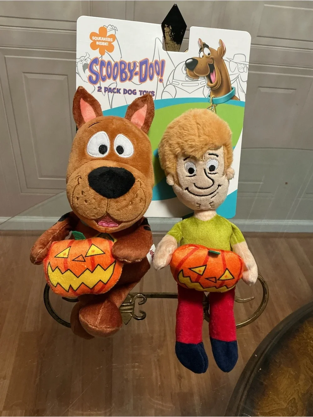 Brand New Set Of 2 Scooby Doo 10”& Shaggy 11”Halloween  With Clinker & Squeaker